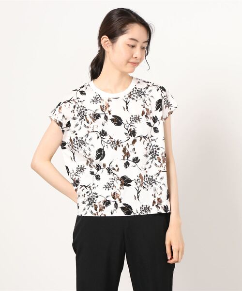 EBONY（エボニー）の「EBONY ホイルフラワーTシャツ（Tシャツ/カットソー・レディース・ホワイト・2）」の8枚目の写真