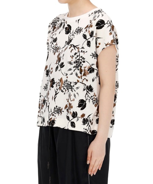 EBONY（エボニー）の「EBONY ホイルフラワーTシャツ（Tシャツ/カットソー・レディース・ホワイト・2）」の2枚目の写真