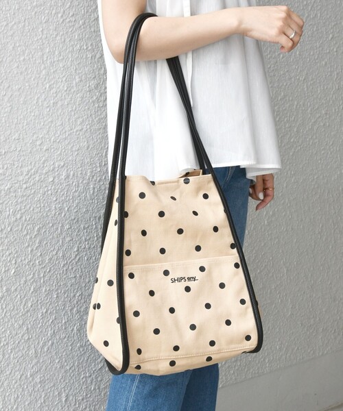 SHIPS any(シップス エニィ)の「SHIPS any: 2WAY ドット マルシェ トートバッグ(トートバッグ・レディース・ブラック/ベージュ・ONE SIZE)」の18枚目の写真
