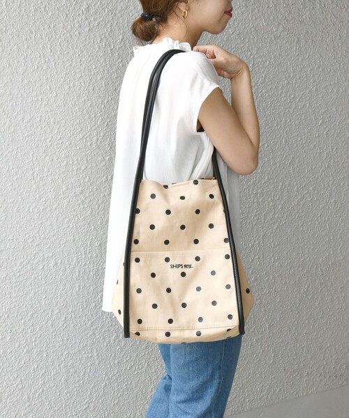 SHIPS any(シップス エニィ)の「SHIPS any: 2WAY ドット マルシェ トートバッグ(トートバッグ・レディース・ブラック/ベージュ・ONE SIZE)」の19枚目の写真