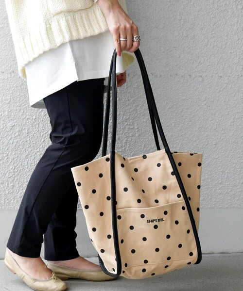 SHIPS any(シップス エニィ)の「SHIPS any: 2WAY ドット マルシェ トートバッグ(トートバッグ・レディース・ブラック/ベージュ・ONE SIZE)」の21枚目の写真