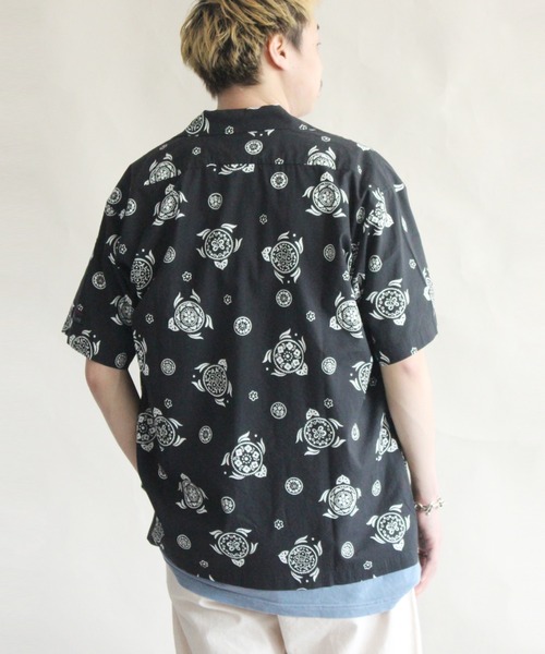 MANASTASH(マナスタッシュ)の「MANASTASH × CAL O LINE / マナスタッシュ×キャルオーライン HAWAIAN SHIRT/SEA OF FLOWERS ハワイアンシャツ アロハシャツ(シャツ/ブラウス・メンズ・ブラック/ブルー・MEDIUM/LARGE/X-LARGE)」の6枚目の写真