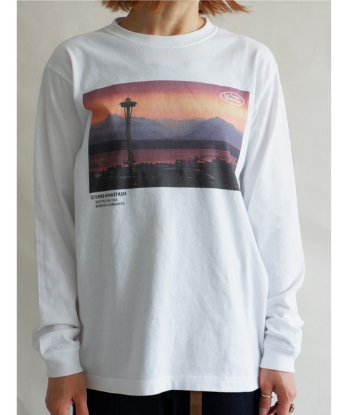 MANASTASH（マナスタッシュ）の「MANASTASH/マナスタッシュ　W's PHOTO L/S TEE 'SUNSET'　ウィメンズ　フォトロンＴ　サンセット（Tシャツ/カットソー・レディース・ホワイト/ブラック・MEDIUM）」の9枚目の写真