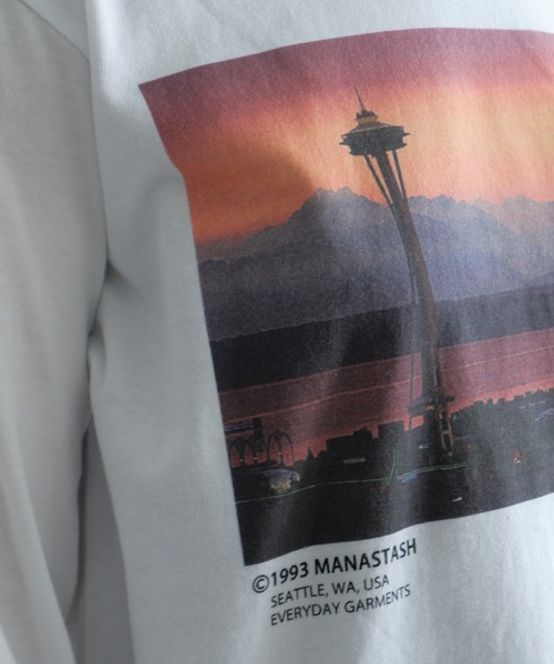 MANASTASH（マナスタッシュ）の「MANASTASH/マナスタッシュ　W's PHOTO L/S TEE 'SUNSET'　ウィメンズ　フォトロンＴ　サンセット（Tシャツ/カットソー・レディース・ホワイト/ブラック・MEDIUM）」の3枚目の写真