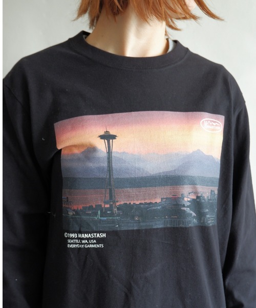 MANASTASH（マナスタッシュ）の「MANASTASH/マナスタッシュ　W's PHOTO L/S TEE 'SUNSET'　ウィメンズ　フォトロンＴ　サンセット（Tシャツ/カットソー・レディース・ホワイト/ブラック・MEDIUM）」の6枚目の写真