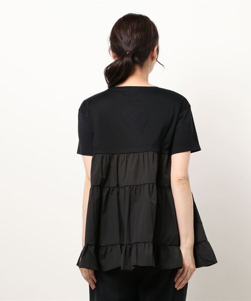 Sono（ソーノ）の「【SONO/ソーノ】ティアードカットプルオーバー（Tシャツ/カットソー・レディース・ホワイト/ブラック・1）」の4枚目の写真