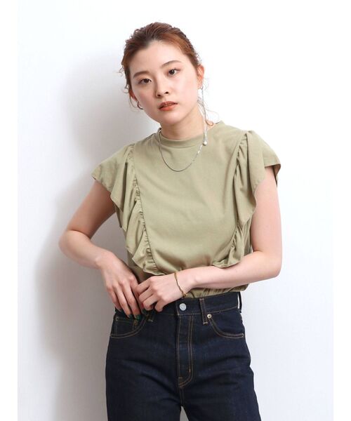 Ungrid（アングリッド）の「フリルデザインタンクトップ（Tシャツ/カットソー・レディース・オフホワイト/ブラック/カーキ・FREE）」の16枚目の写真