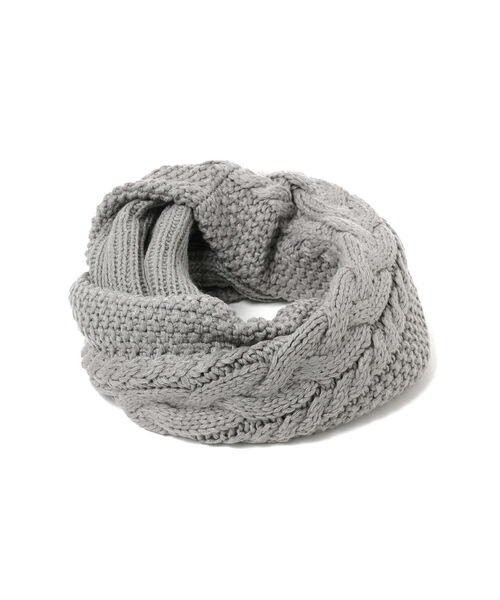 BEAMS(ビームス)の「BEAMS / ケーブル リブ スヌード(ネックウォーマー/スヌード・メンズ・ブラック/グレー/ワイン・ONE SIZE)」の4枚目の写真