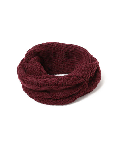 BEAMS(ビームス)の「BEAMS / ケーブル リブ スヌード(ネックウォーマー/スヌード・メンズ・ブラック/グレー/ワイン・ONE SIZE)」の10枚目の写真