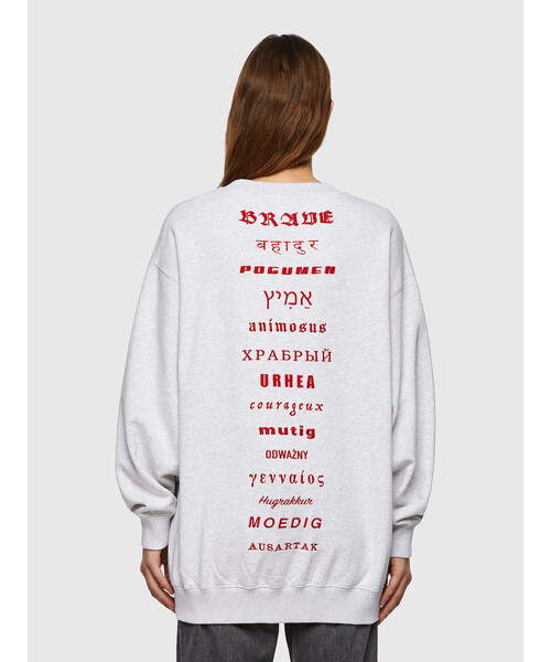 DIESEL（ディーゼル）の「レディース スウェット バック刺繍 トレーナー（スウェット・レディース・レッド/ライトグレー・X-SMALL/SMALL/LARGE/MEDIUM）」の14枚目の写真