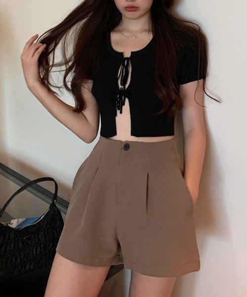 Mimma/Mimaa（ミマ）の「【Mimma/Mimaa】スラックスショートパンツ（スラックス・レディース・ブラック/ブラウン・FREE）」の12枚目の写真