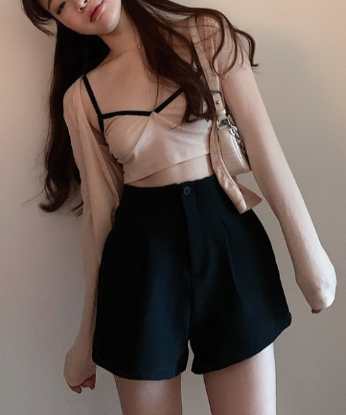 Mimma/Mimaa（ミマ）の「【Mimma/Mimaa】スラックスショートパンツ（スラックス・レディース・ブラック/ブラウン・FREE）」の13枚目の写真