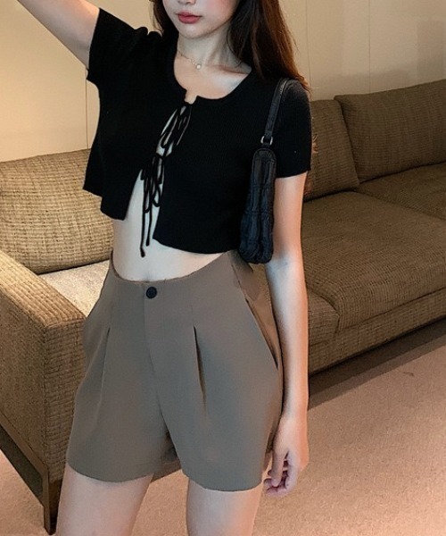 Mimma/Mimaa（ミマ）の「【Mimma/Mimaa】スラックスショートパンツ（スラックス・レディース・ブラック/ブラウン・FREE）」の16枚目の写真