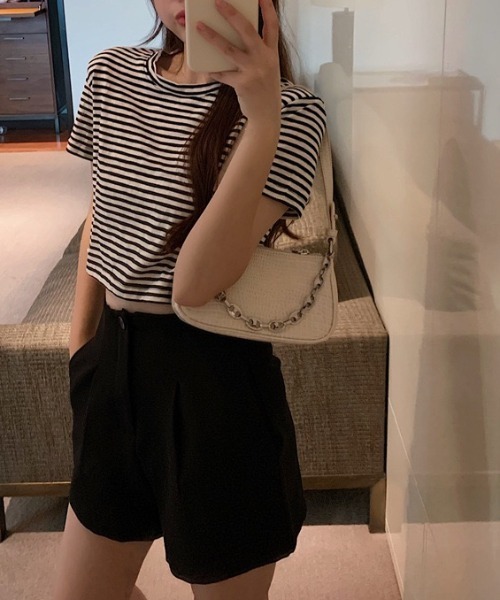 Mimma/Mimaa（ミマ）の「【Mimma/Mimaa】スラックスショートパンツ（スラックス・レディース・ブラック/ブラウン・FREE）」の9枚目の写真