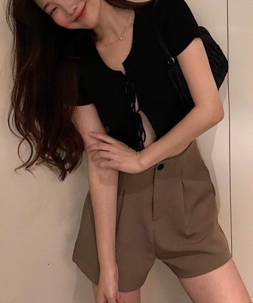 Mimma/Mimaa（ミマ）の「【Mimma/Mimaa】スラックスショートパンツ（スラックス・レディース・ブラック/ブラウン・FREE）」の14枚目の写真