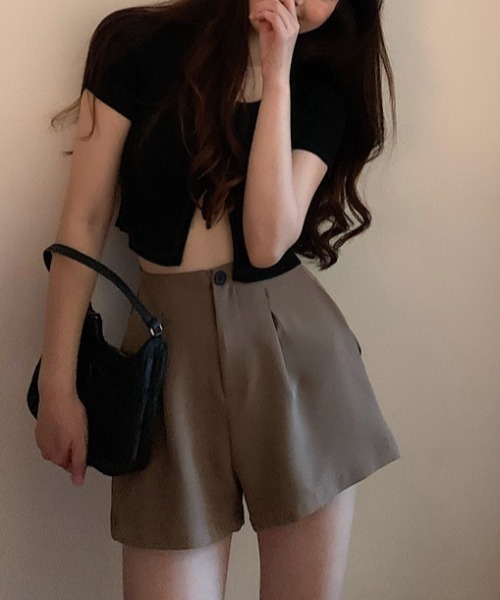 Mimma/Mimaa（ミマ）の「【Mimma/Mimaa】スラックスショートパンツ（スラックス・レディース・ブラック/ブラウン・FREE）」の19枚目の写真