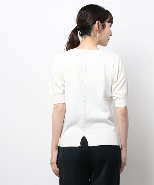 Te chichi（テチチ）の「【UVカット】バックパールニットプルオーバー（ニット/セーター・レディース・グレー/ブラック/オフホワイト・ﾌﾘ-）」の5枚目の写真