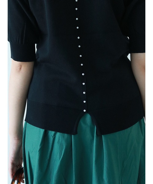 Te chichi（テチチ）の「【UVカット】バックパールニットプルオーバー（ニット/セーター・レディース・グレー/ブラック/オフホワイト・ﾌﾘ-）」の17枚目の写真