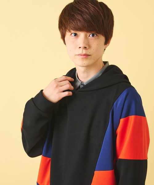 Lui's（ルイス）の「【NBNG×Lui's】 配色切替フーディー（パーカー・メンズ・ブラック・FREE）」の13枚目の写真