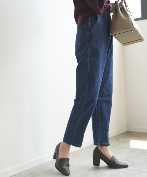 Futier land（フューティアランド）の「フロントスリットテーパードデニムパンツ（デニムパンツ・レディース・ブルー/ネイビー/インディゴブルー・SMALL/MEDIUM/LARGE/X-LARGE）」の9枚目の写真