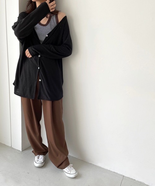 via j★レディース カーディガン 羽織り 2WAY CANAL JEAN（キャナルジーン）の「via j(ヴィアジェイ) スラブ