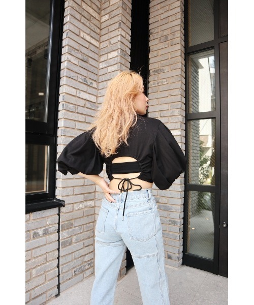 FIG&VIPER(フィグアンドバイパー)の「切替ボリュームSLTOP(Tシャツ/カットソー・レディース・ホワイト/ブラック・FREE)」の2枚目の写真