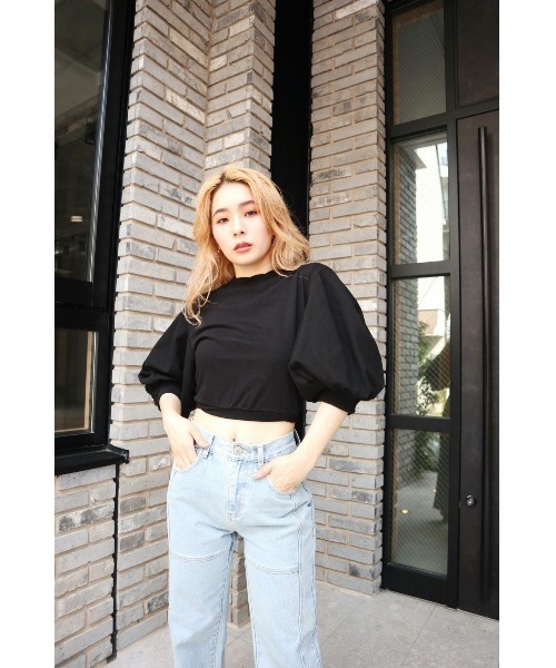 FIG&VIPER(フィグアンドバイパー)の「切替ボリュームSLTOP(Tシャツ/カットソー・レディース・ホワイト/ブラック・FREE)」の9枚目の写真