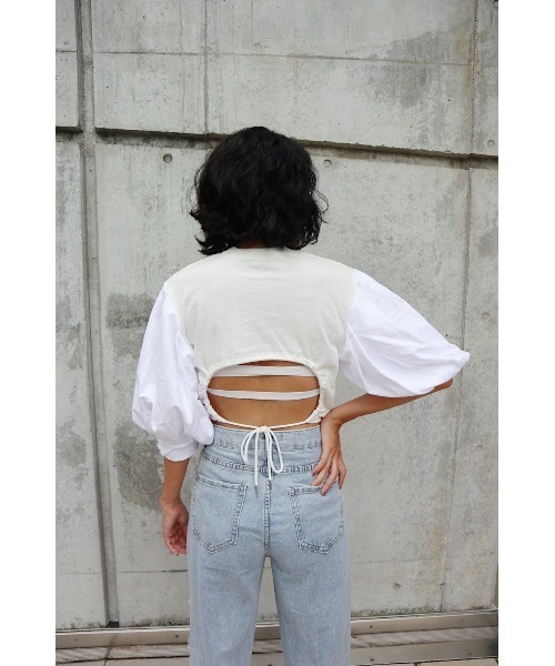 FIG&VIPER(フィグアンドバイパー)の「切替ボリュームSLTOP(Tシャツ/カットソー・レディース・ホワイト/ブラック・FREE)」の12枚目の写真