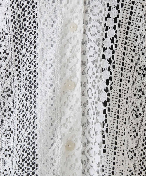 MADEMOISELLE ROPE'（マドモアゼル ロペ）の「<春まで使える>ビックカラーレースブラウス（シャツ/ブラウス・レディース・ブラック/ホワイト・38/36）」の18枚目の写真