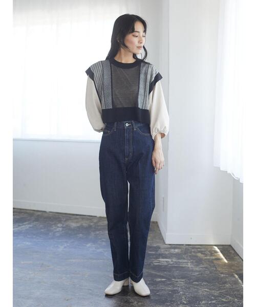 Green　Parks（グリーンパークス）の「ジャガード柄ニットベスト＊（ベスト・レディース・ブラック/ベージュ・FREE）」の16枚目の写真