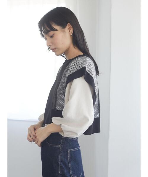 Green　Parks（グリーンパークス）の「ジャガード柄ニットベスト＊（ベスト・レディース・ブラック/ベージュ・FREE）」の19枚目の写真