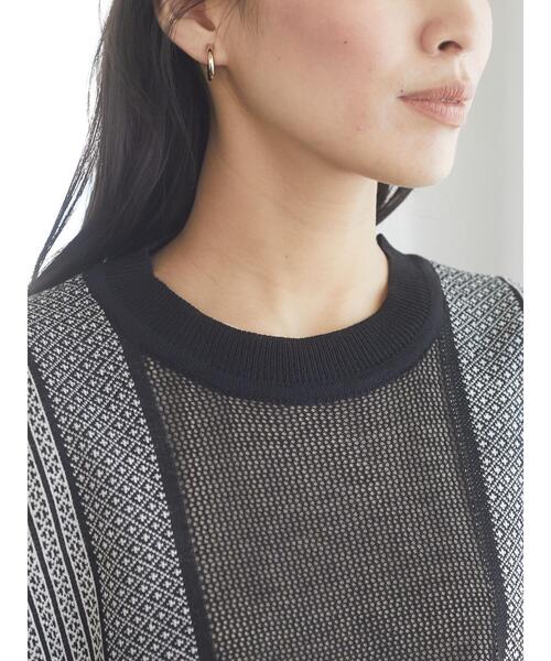 Green　Parks（グリーンパークス）の「ジャガード柄ニットベスト＊（ベスト・レディース・ブラック/ベージュ・FREE）」の20枚目の写真