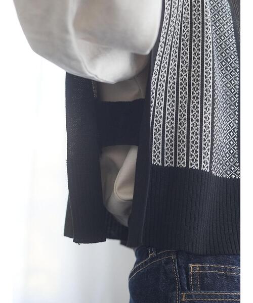 Green　Parks（グリーンパークス）の「ジャガード柄ニットベスト＊（ベスト・レディース・ブラック/ベージュ・FREE）」の22枚目の写真