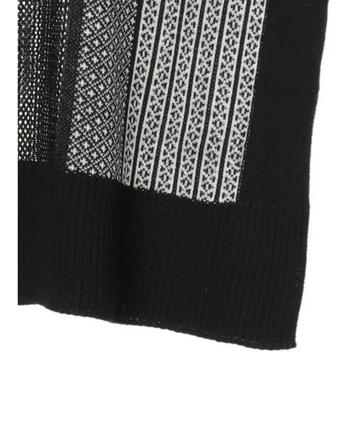 Green　Parks（グリーンパークス）の「ジャガード柄ニットベスト＊（ベスト・レディース・ブラック/ベージュ・FREE）」の8枚目の写真