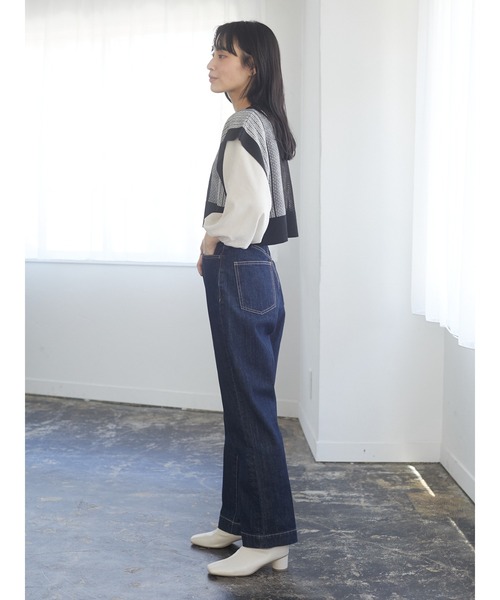 Green　Parks（グリーンパークス）の「ジャガード柄ニットベスト＊（ベスト・レディース・ブラック/ベージュ・FREE）」の7枚目の写真