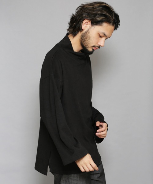 CERCA（チェルカ）の「RS/モックネック　スムースTシャツ（Tシャツ/カットソー・メンズ・ライトグレー/モカ/ブラック・MEDIUM/LARGE）」の6枚目の写真