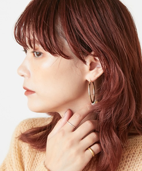 Omekashi(オメカシ)の「ミドルフープピアス(ピアス(両耳用)・レディース・ゴールド/シルバー・ONE SIZE)」の10枚目の写真