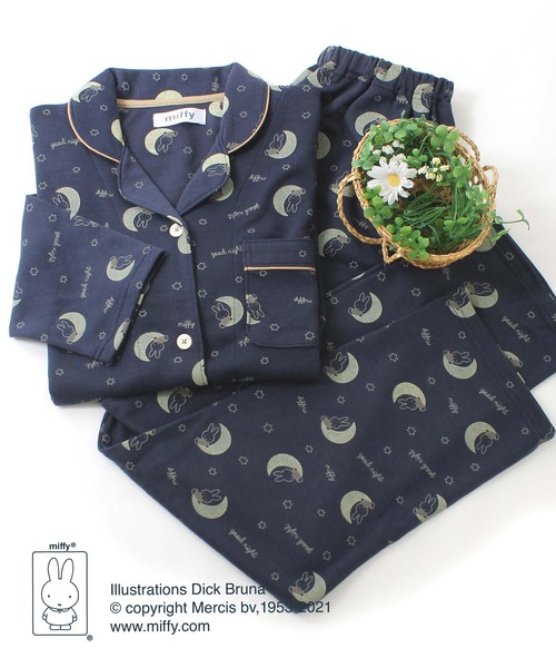 Miffy（ ミッフィー）の「【Miffy】お月さまミッフィー 上下セットルームウェア（ルームウェア/パジャマ・レディース・ネイビー/オフホワイト/チャコールグレー・M/L）」の3枚目の写真