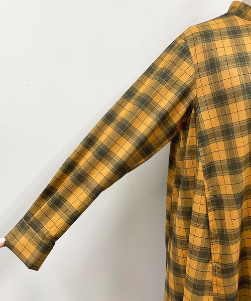 PICCIN（ピッチン）の「スキッパーフレアチェックワンピース（ワンピース・レディース・ブルーグレー/マスタード・M）」の16枚目の写真