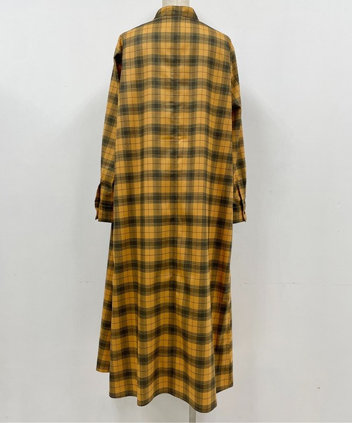 PICCIN（ピッチン）の「スキッパーフレアチェックワンピース（ワンピース・レディース・ブルーグレー/マスタード・M）」の8枚目の写真