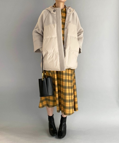 PICCIN（ピッチン）の「スキッパーフレアチェックワンピース（ワンピース・レディース・ブルーグレー/マスタード・M）」の11枚目の写真