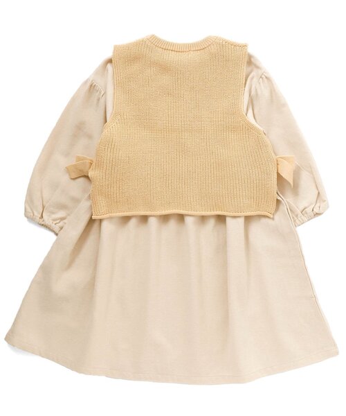 Seraph(セラフ)の「レイヤードベスト付きワンピース(ワンピース・キッズ・ブラウン/キナリ/ピンク・110/90/130/80/120/140/95/100)」の9枚目の写真