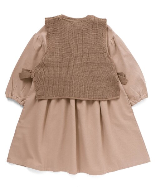 Seraph(セラフ)の「レイヤードベスト付きワンピース(ワンピース・キッズ・ブラウン/キナリ/ピンク・110/90/130/80/120/140/95/100)」の13枚目の写真