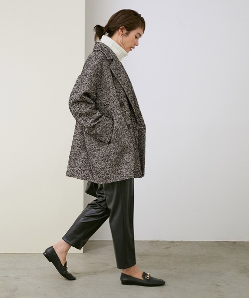 ROPE'（ロペ）の「【スタイリスト川上さやかさんコラボ】ダブルアウター（ピーコート・レディース・ブラック/オフホワイト/ブラック系その他・38/36）」の18枚目の写真