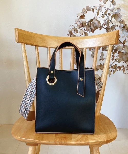 T・S・L（ティーエスエル）の「スクエア2WAYバッグ（トートバッグ・レディース・ブラック/ベージュ/ブラウン/カーキ・FREE）」の2枚目の写真