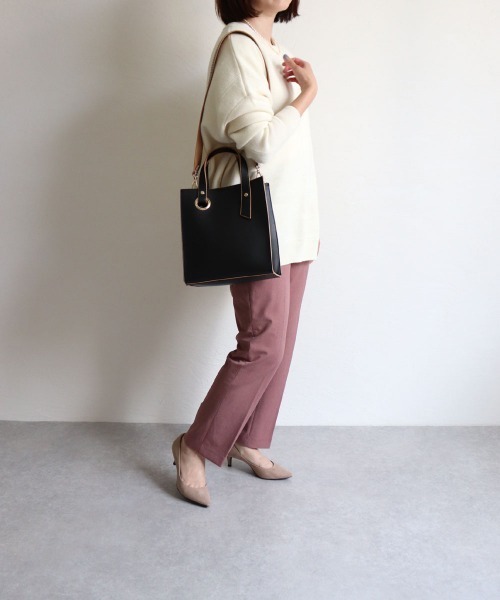 T・S・L（ティーエスエル）の「スクエア2WAYバッグ（トートバッグ・レディース・ブラック/ベージュ/ブラウン/カーキ・FREE）」の11枚目の写真