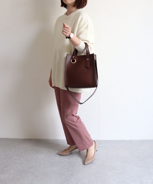 T・S・L（ティーエスエル）の「スクエア2WAYバッグ（トートバッグ・レディース・ブラック/ベージュ/ブラウン/カーキ・FREE）」の17枚目の写真