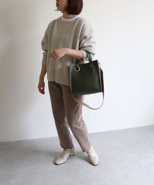 T・S・L（ティーエスエル）の「スクエア2WAYバッグ（トートバッグ・レディース・ブラック/ベージュ/ブラウン/カーキ・FREE）」の9枚目の写真