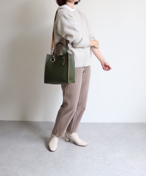 T・S・L（ティーエスエル）の「スクエア2WAYバッグ（トートバッグ・レディース・ブラック/ベージュ/ブラウン/カーキ・FREE）」の18枚目の写真