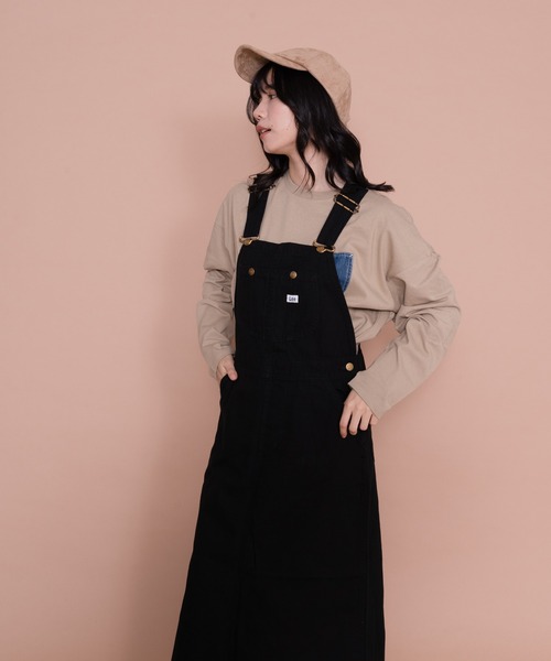 Lee（リー）の「【LEE／リー】オーバーオールスカート LL6128-300 / LL6128-168/ LL6128-175/ LL6128-136/ LL6128-124　マキシ丈デニムスカート（サロペット/オーバーオール・レディース・ワンウォッシュ/ブラウン/アイボリー/オレンジ系その他/ブラック・SMALL/MEDIUM）」の2枚目の写真